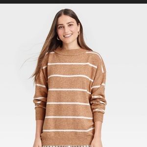 Slouchy neck mock turtle neck sweater
